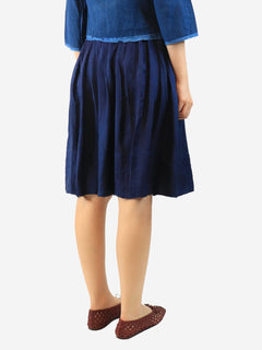 Navy silk drawstring skirt - size OS Skirts Dosa 