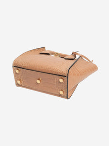 Ermanno Scervino Brown mini Maggie croc-embossed 2way bag