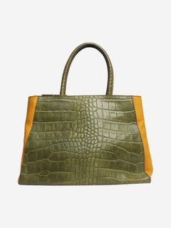Green 2jours croc-embossed leather bag Shoulder bags Fendi 