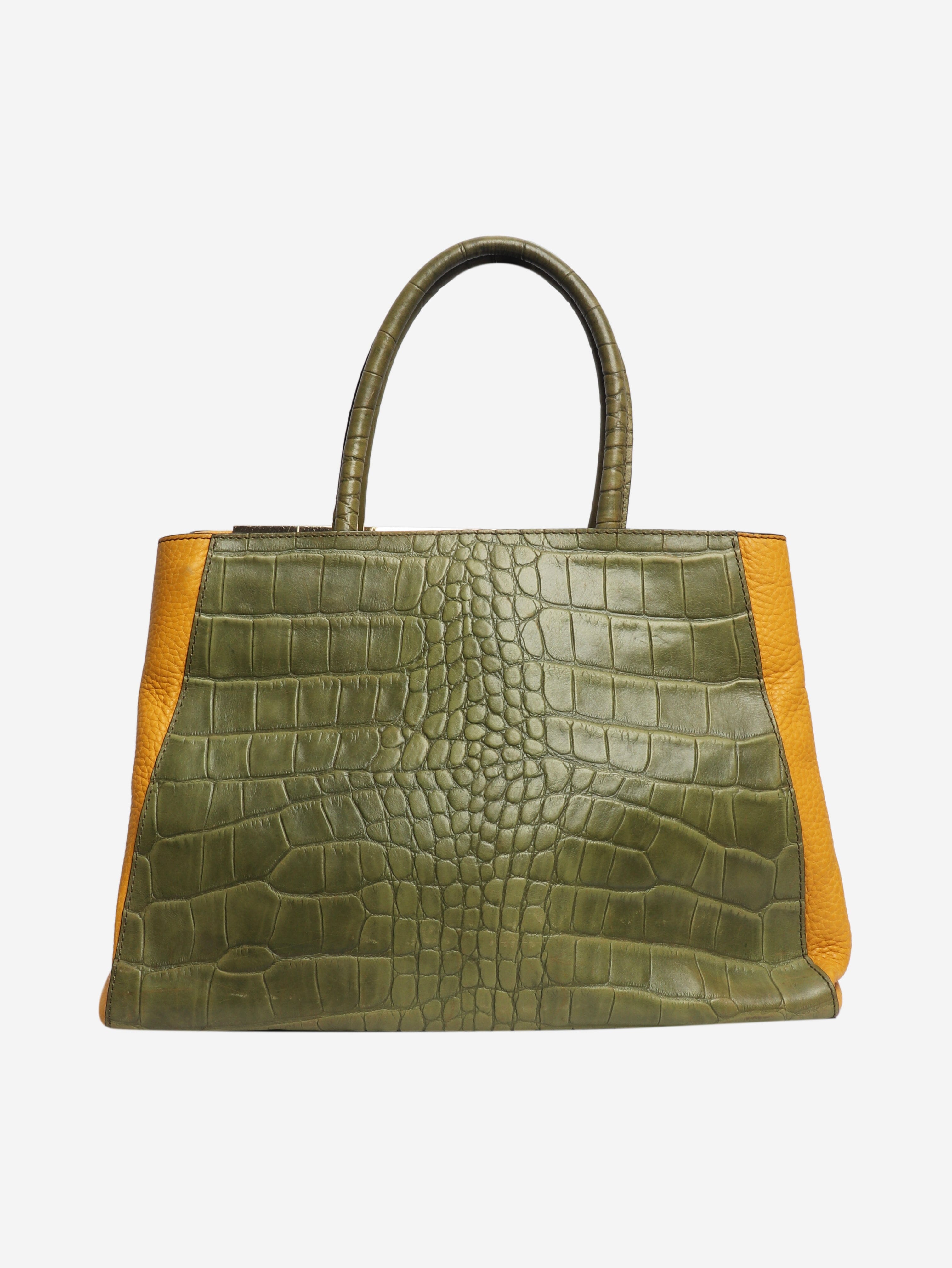 Green 2jours croc-embossed leather bag Shoulder bags Fendi 