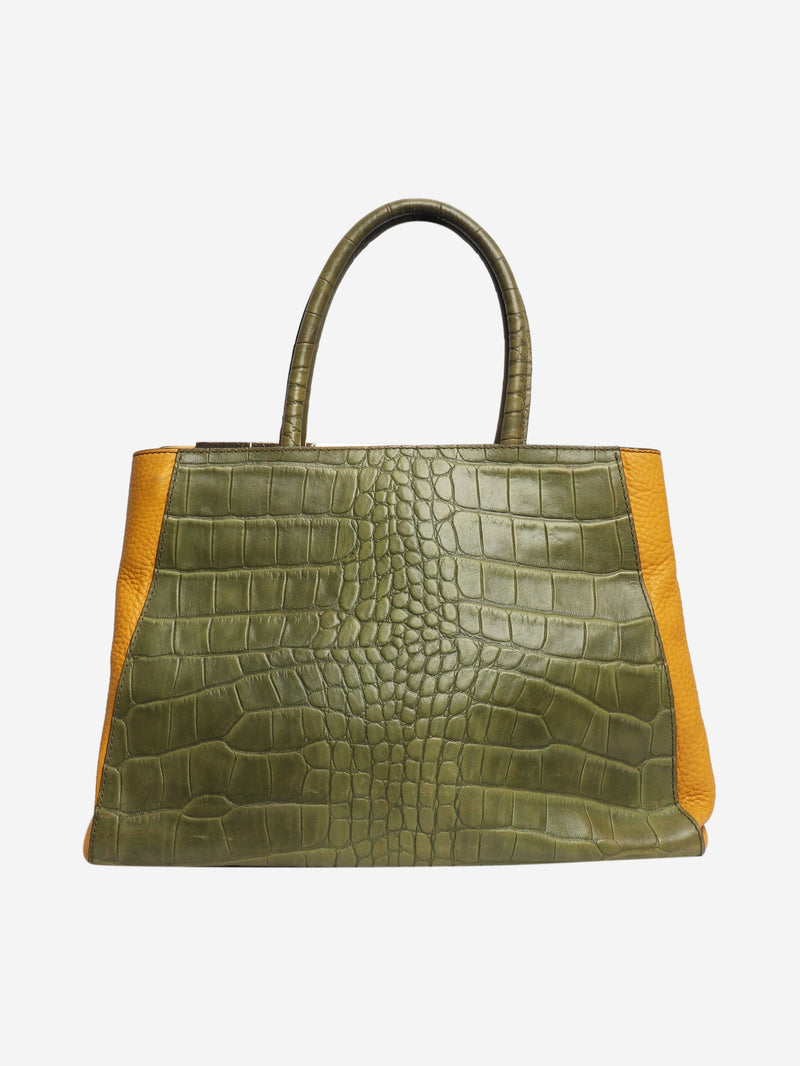 Green 2jours croc-embossed leather bag Shoulder bags Fendi 