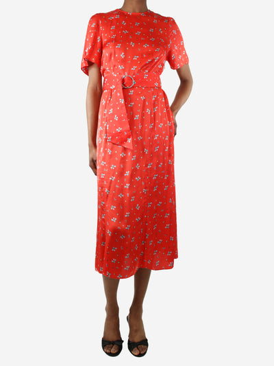 Red floral-printed belted midi dress - size S Dresses Rixo 