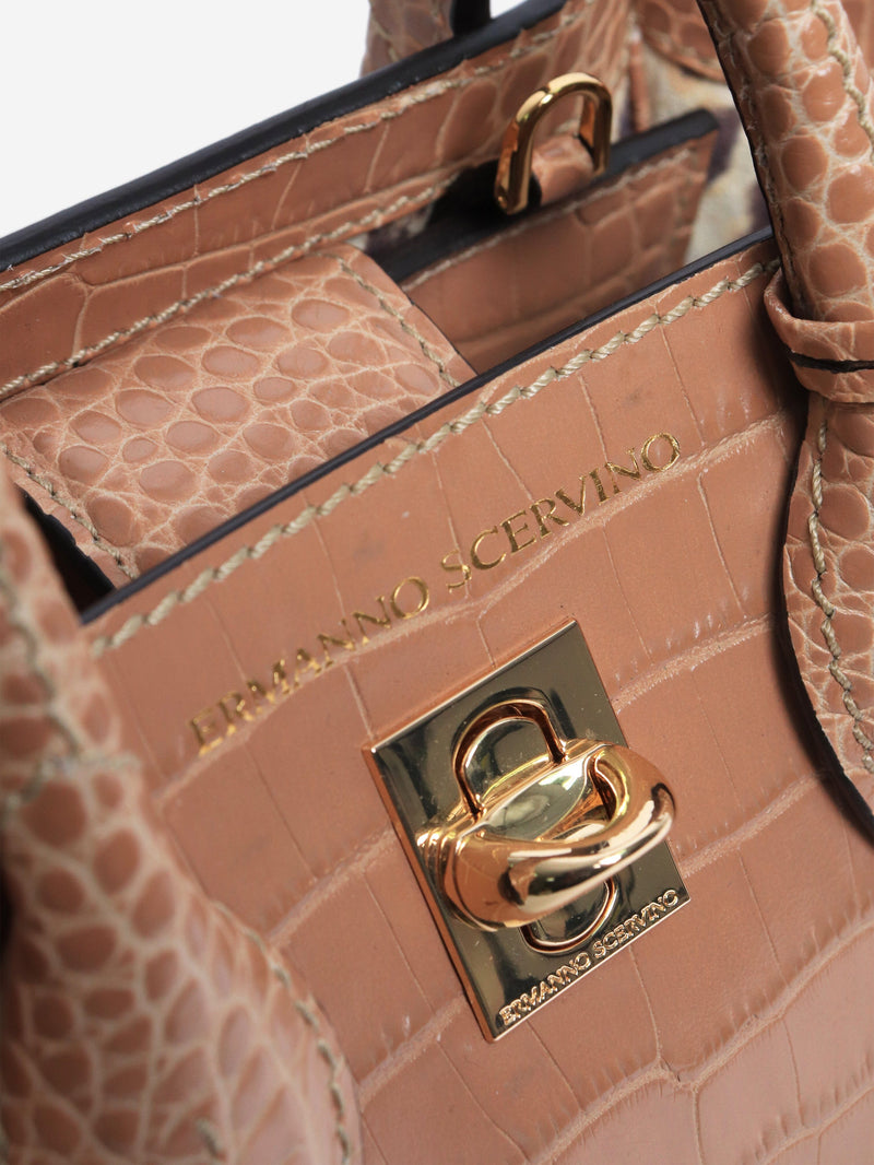 Brown mini Maggie croc-embossed 2way bag Cross-body bags Ermanno Scervino 