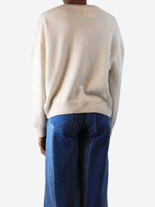 Anine Bing Cream cashmere v-neck jumper - size XS