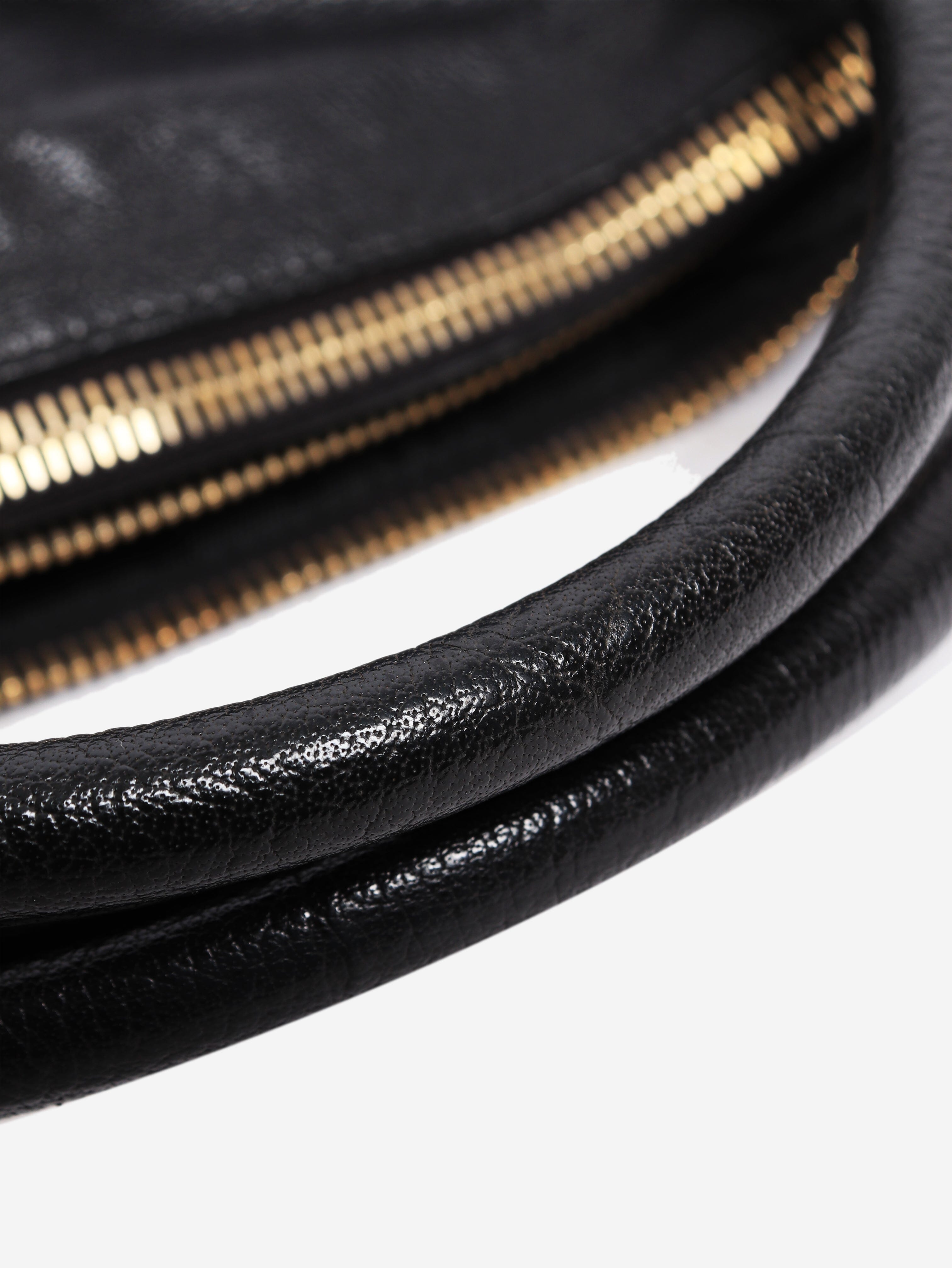 Black grained calfskin Larsen bowling bag Shoulder bags Burberry 