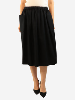 Black elasticated pocket skirt - size S