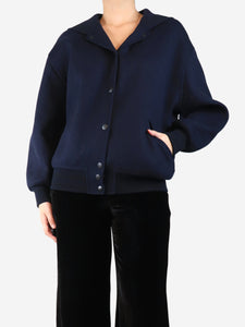 Christian Dior Navy wool bomber jacket - size UK 8