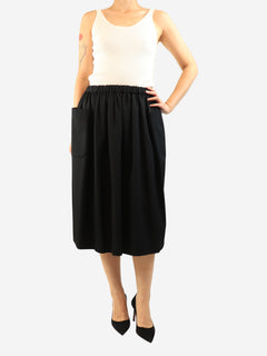 Black elasticated pocket skirt - size S