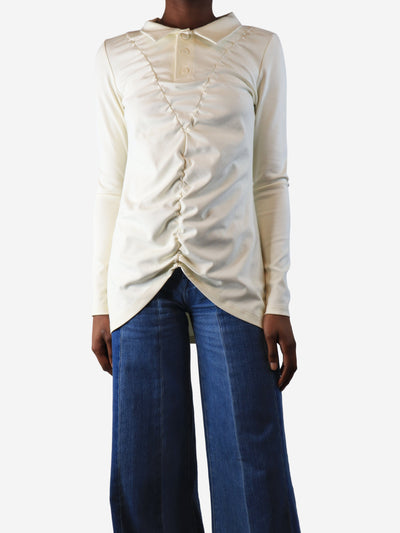 Cream ruched top - size UK 8 Tops Ximon Lee 