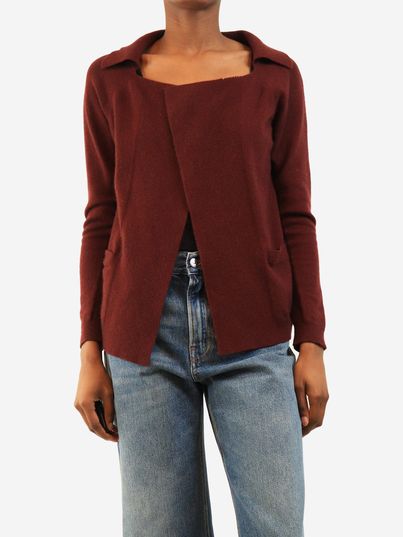 Maroon wool open cardigan - size M Knitwear Max Mara 