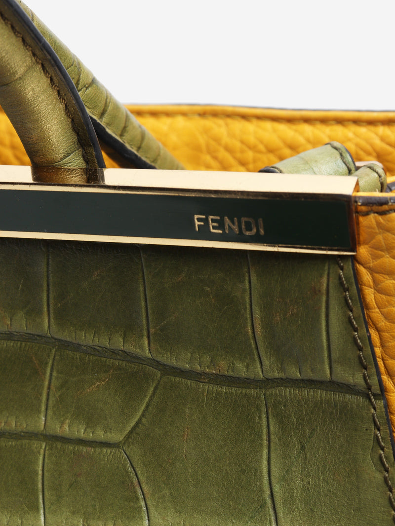 Green 2jours croc-embossed leather bag Shoulder bags Fendi 