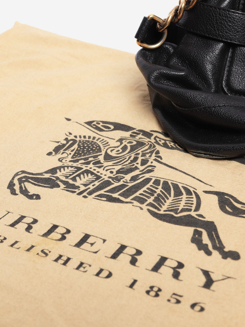 Black grained calfskin Larsen bowling bag Shoulder bags Burberry 