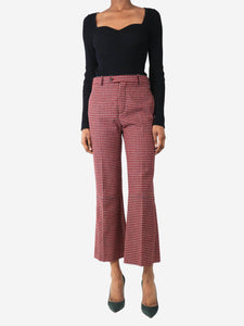 Chloe Red tweed trousers - size UK 8