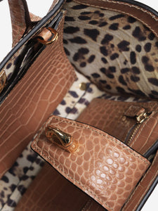 Ermanno Scervino Brown mini Maggie croc-embossed 2way bag
