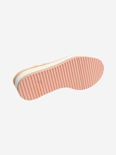 Neutral raffia platform shoes - size EU 39