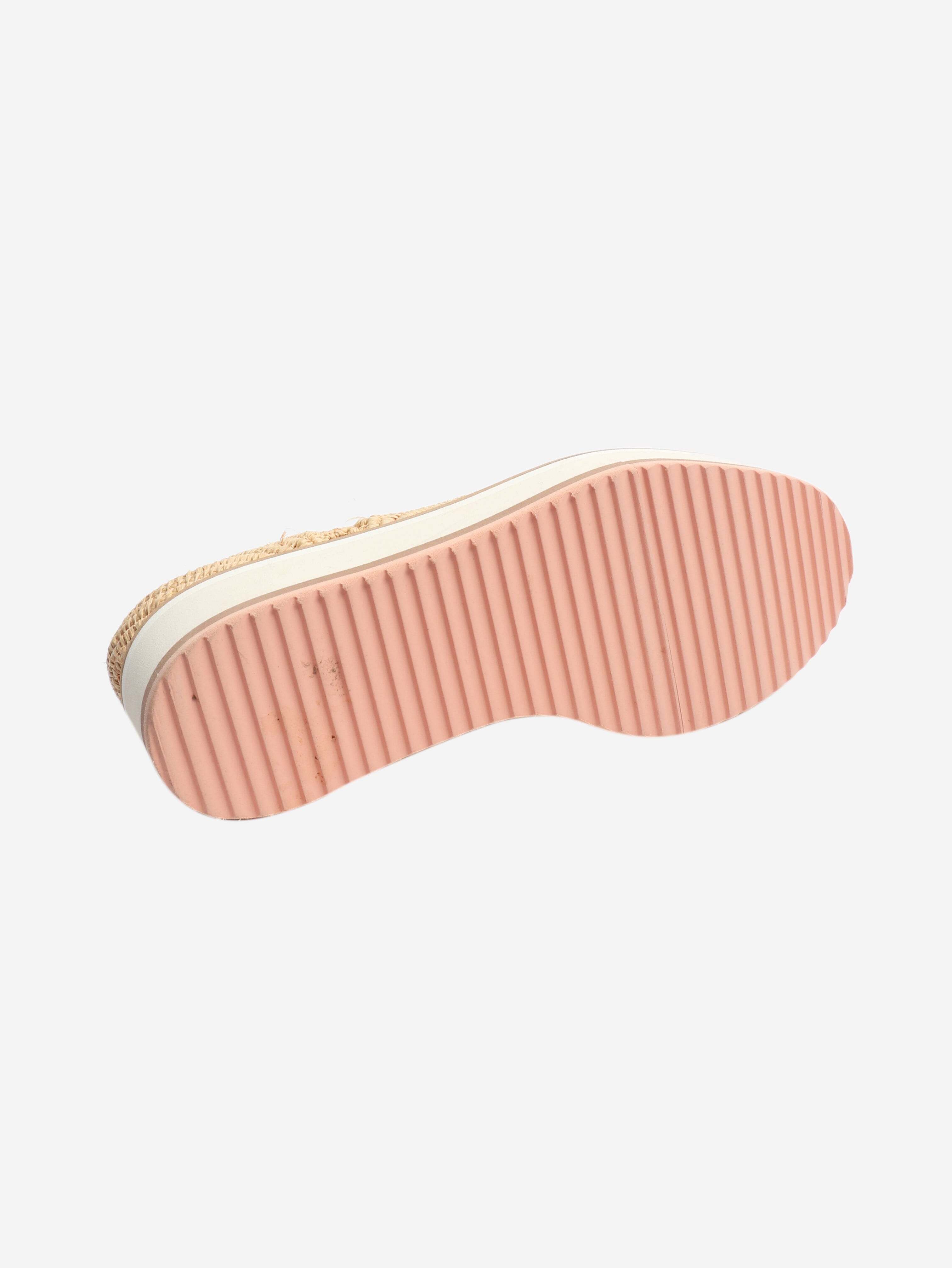 Neutral raffia platform shoes - size EU 39