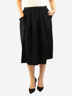 Black elasticated pocket skirt - size S