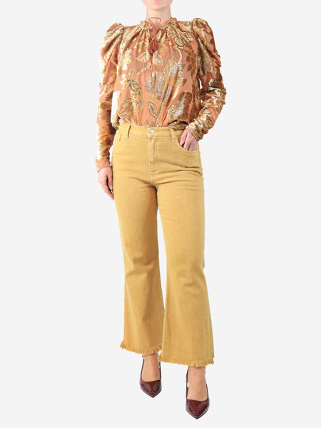 Yellow straight leg jeans - size UK 10 alternate image