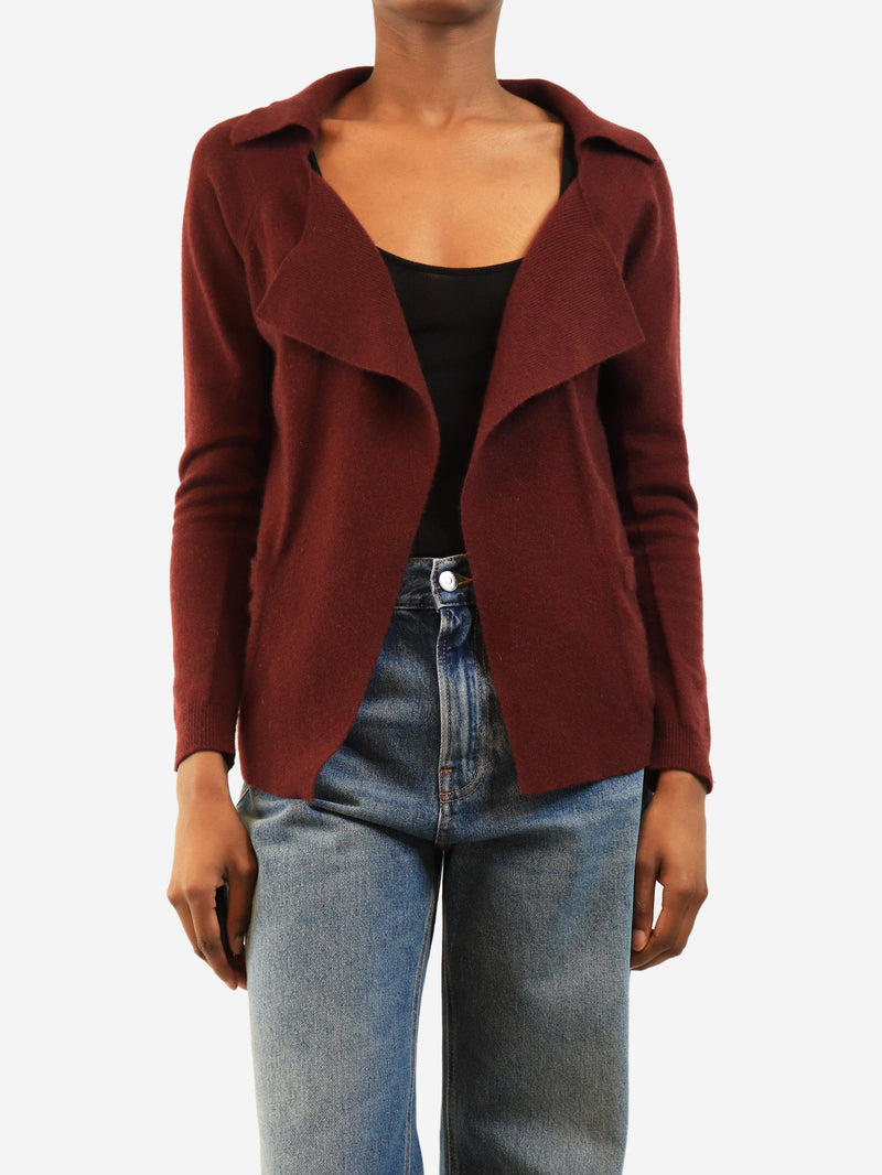 Maroon wool open cardigan - size M Knitwear Max Mara 