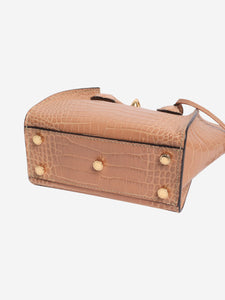 Ermanno Scervino Brown mini Maggie croc-embossed 2way bag
