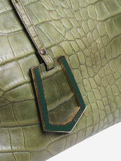 Green 2jours croc-embossed leather bag Shoulder bags Fendi 