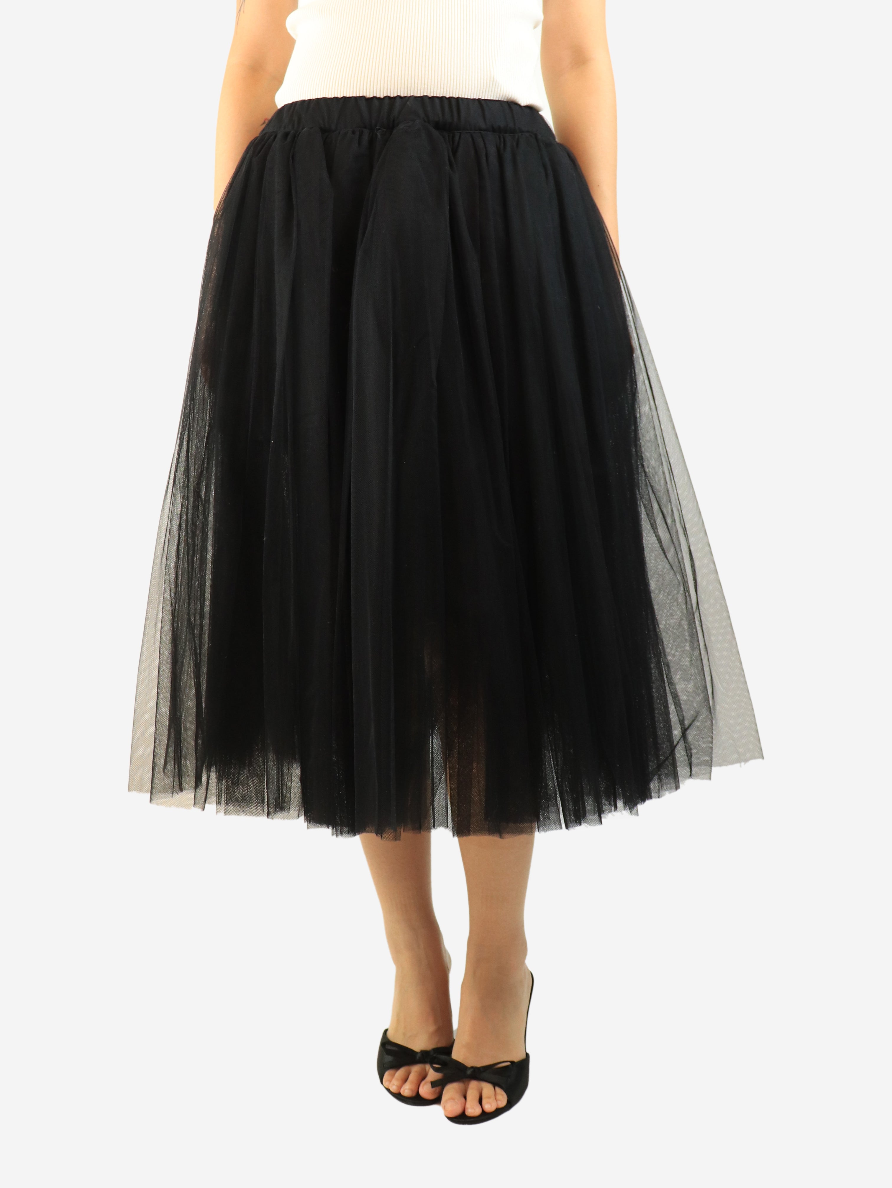 Black tulle midi skirt - size S