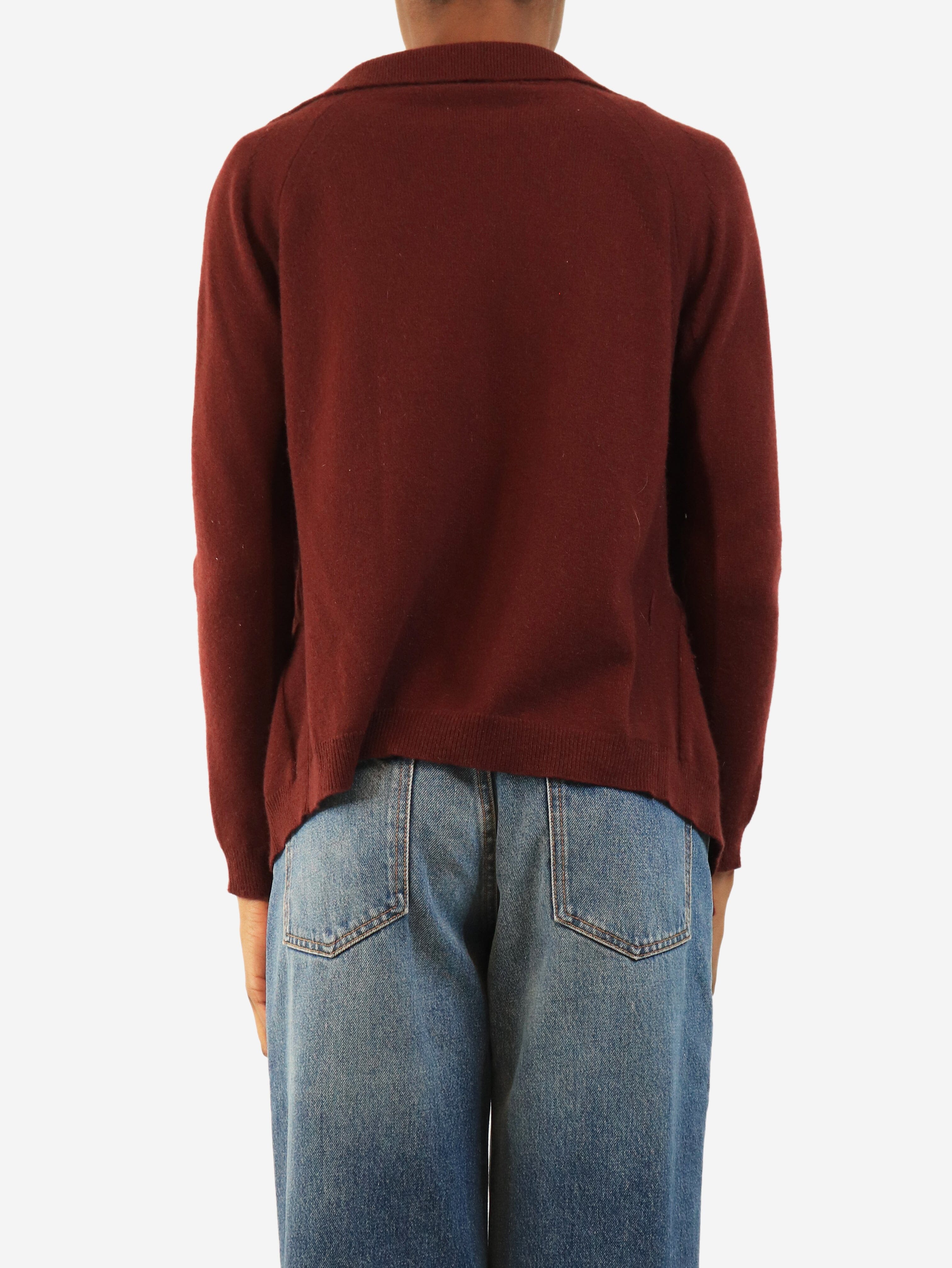 Maroon wool open cardigan - size M Knitwear Max Mara 
