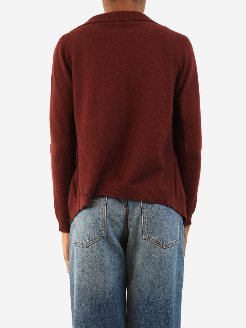 Maroon wool open cardigan - size M Knitwear Max Mara 
