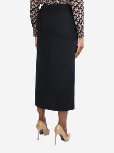 Dries Van Noten Black slit skirt - size UK 12