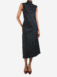 Stine Goya Black Jaxie trimmed satin midi dress - size XXS