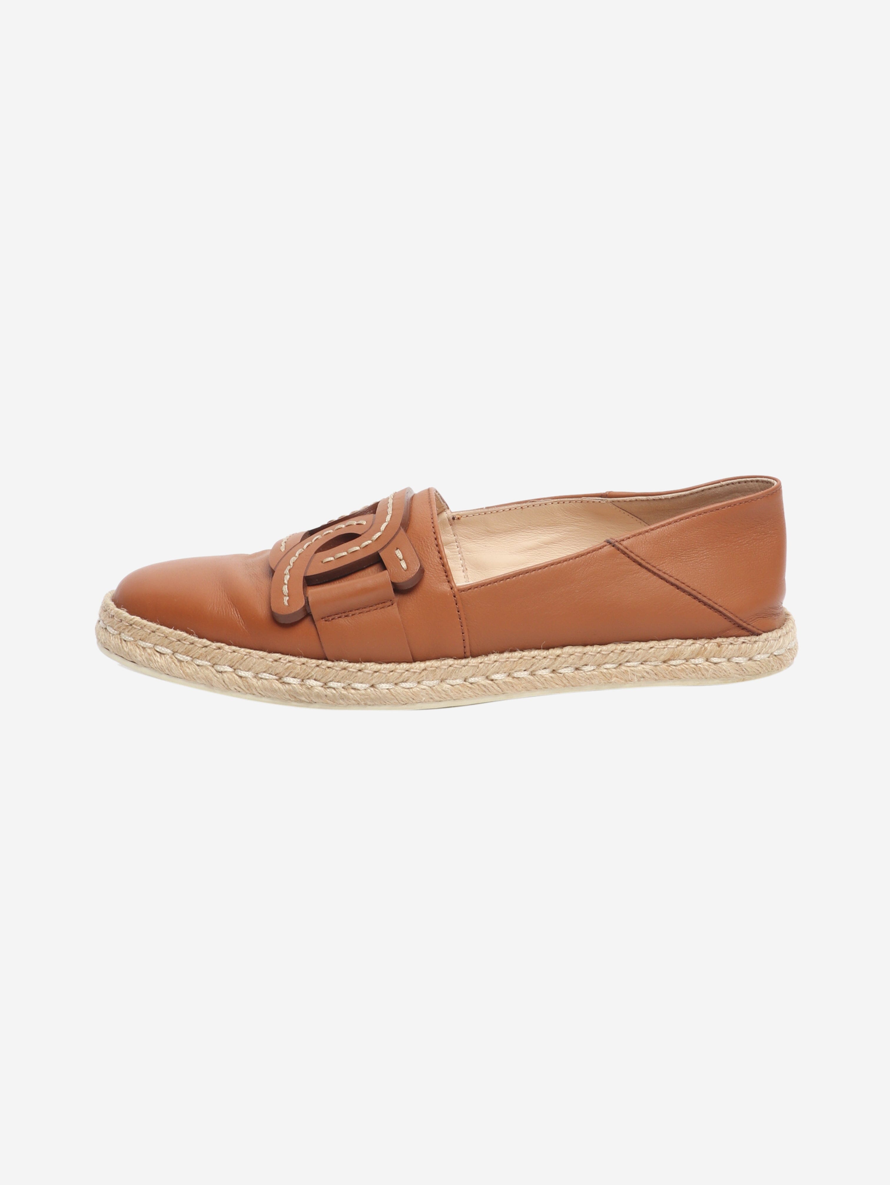 Brown leather espadrilles - size EU 39 Shoes Tod's 