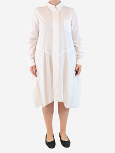 Comme Des Garçons White cotton midi shirt dress - size L