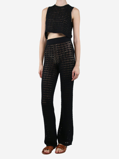 Black crochet tank top and trousers set - size XS Sets Leset 