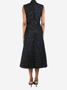 Stine Goya Black Jaxie trimmed satin midi dress - size XXS