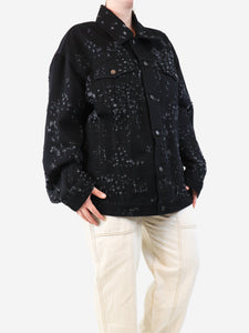 Acne Studios Black distressed denim jacket - size M