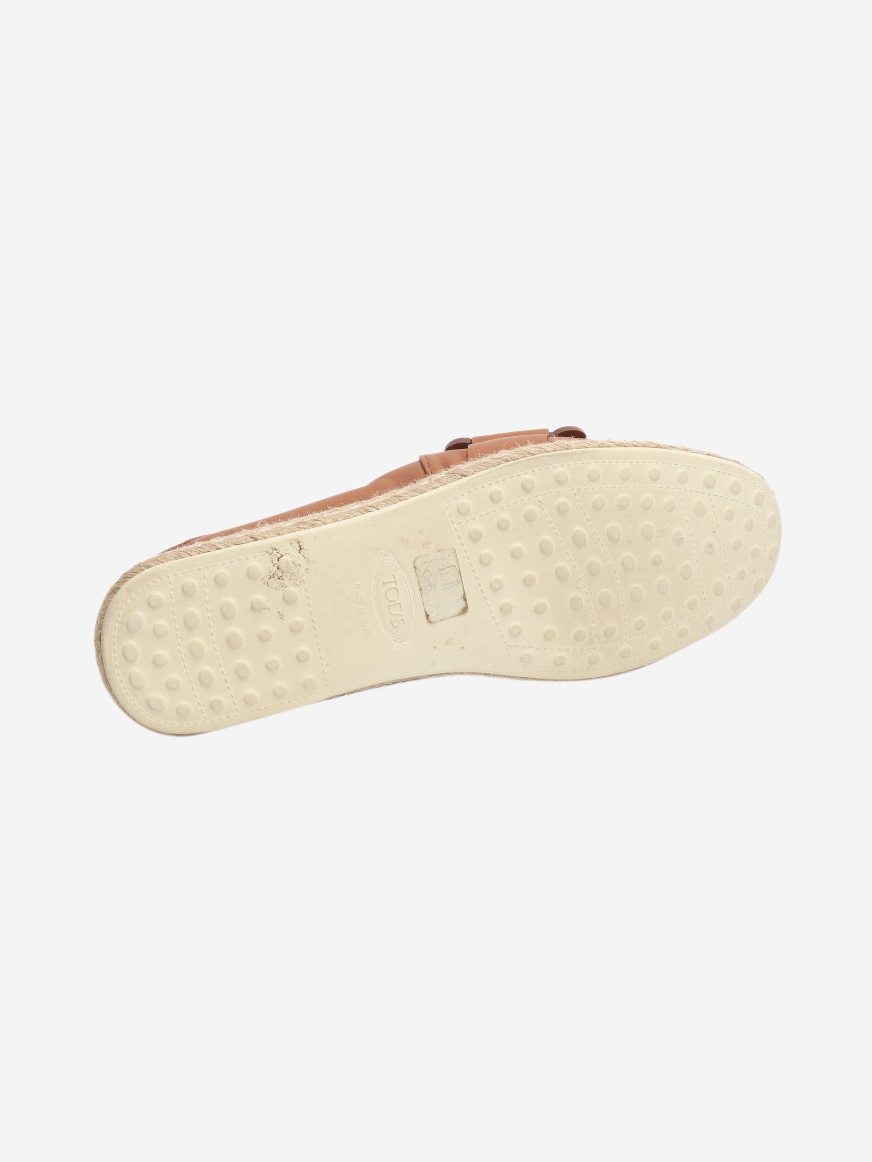 Brown leather espadrilles - size EU 39 Shoes Tod's 