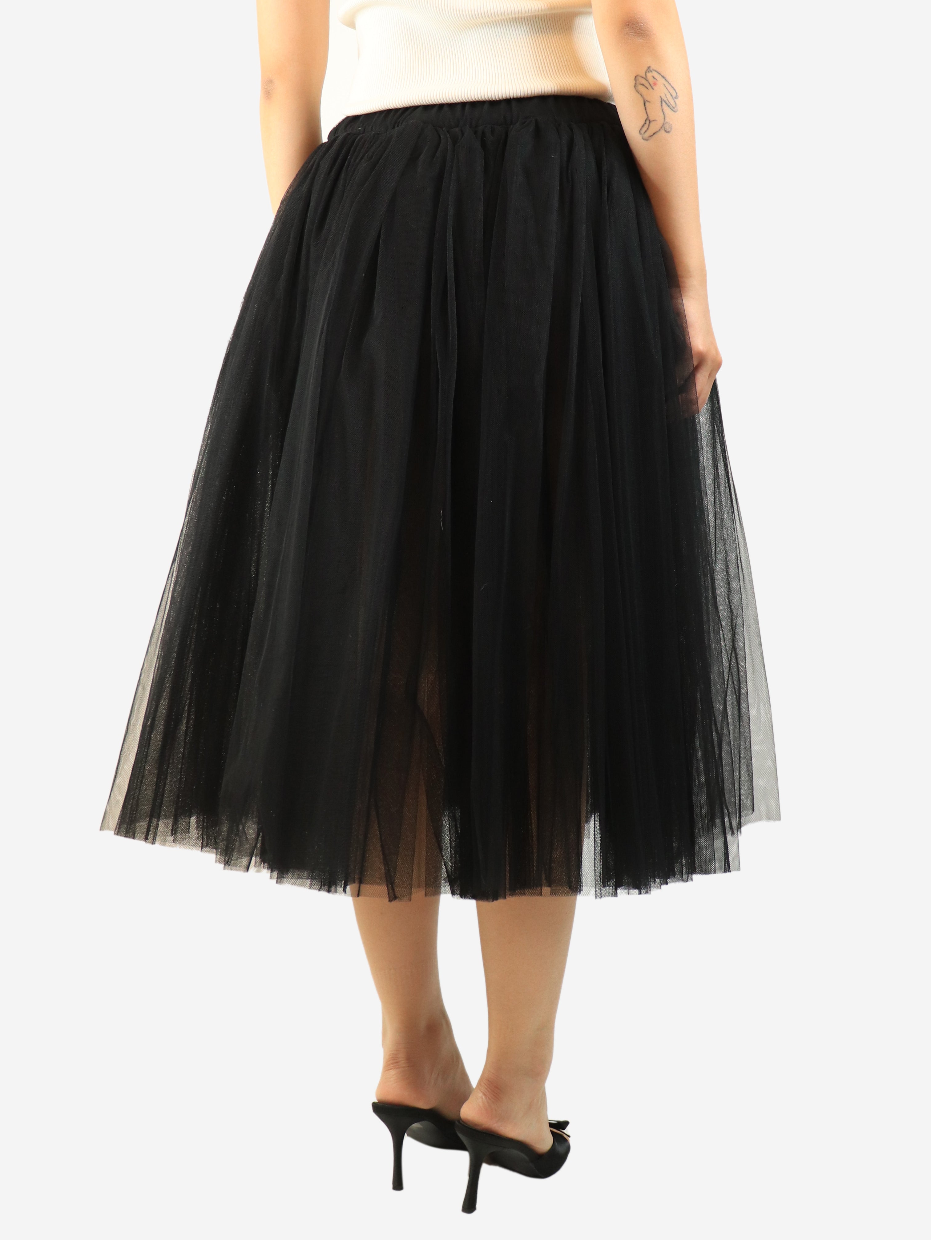Black tulle midi skirt - size S