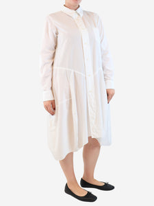 Comme Des Garçons White cotton midi shirt dress - size L