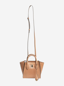 Ermanno Scervino Brown mini Maggie croc-embossed 2way bag