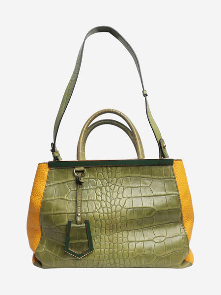 Green 2jours croc-embossed leather bag alternate image