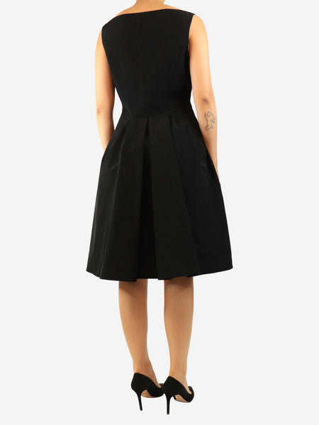 Black sleeveless cotton-blend midi dress - size UK 10 alternate image