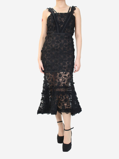 Black sleeveless floral embroidered lace maxi dress - size M Dresses Alexis 