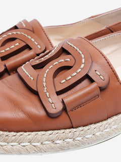Brown leather espadrilles - size EU 39