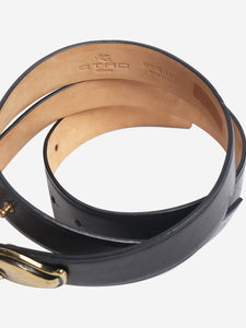 Etro Black leather belt