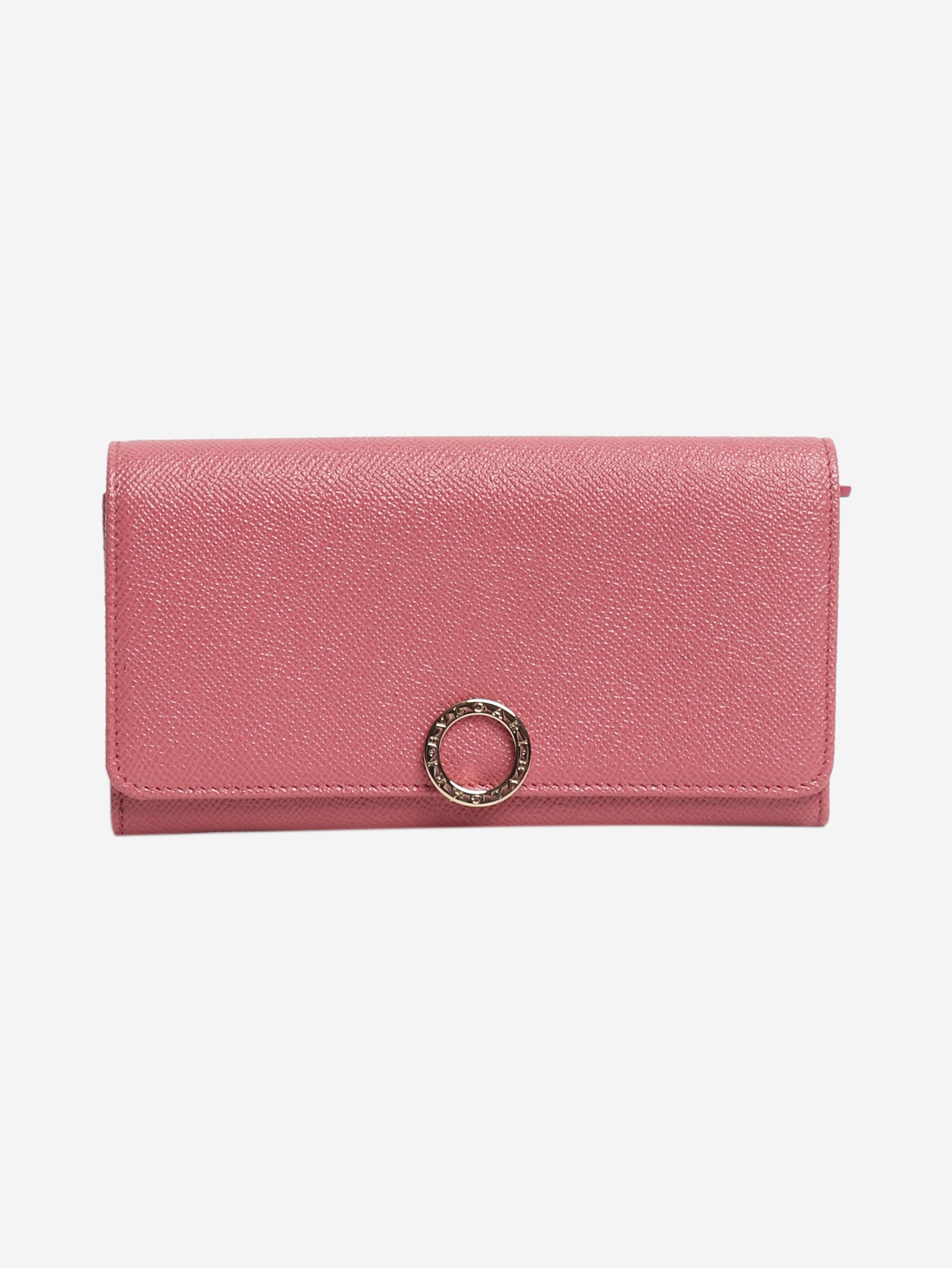Pink leather long wallet Wallets, Purses & Small Leather Goods Bvlgari 