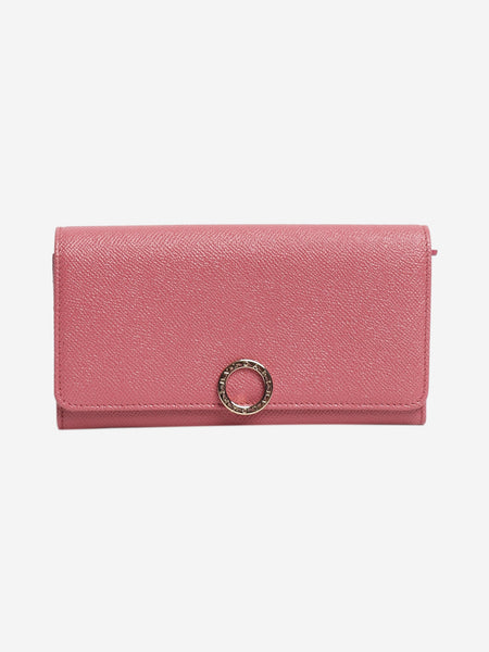 Pink leather long wallet product image
