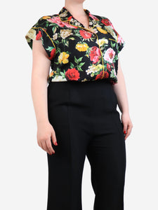 Dolce & Gabbana Multi floral print silk top - size UK 12