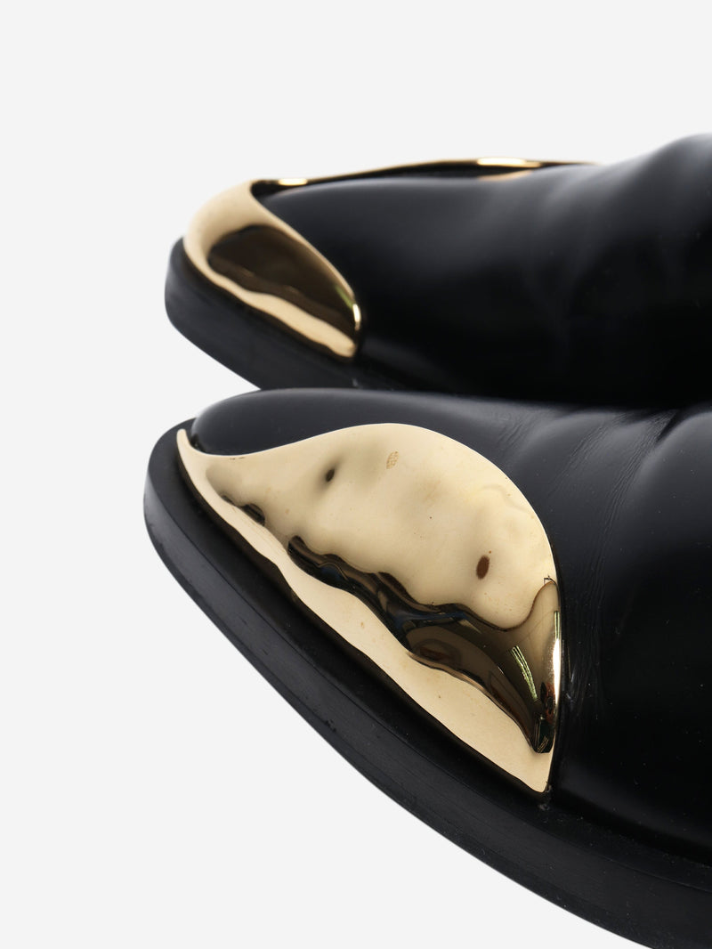 Black steel-cap leather shoes - size EU 38 Flat Shoes Jil Sander 