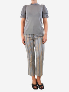 Derek Lam 10 Crosby Grey striped trousers - size UK 10