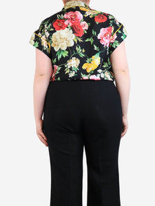 Dolce & Gabbana Multi floral print silk top - size UK 12
